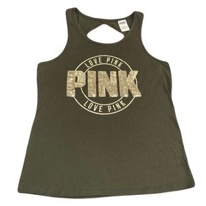 Victoria's Secret Pink Open Back Sequins Tank